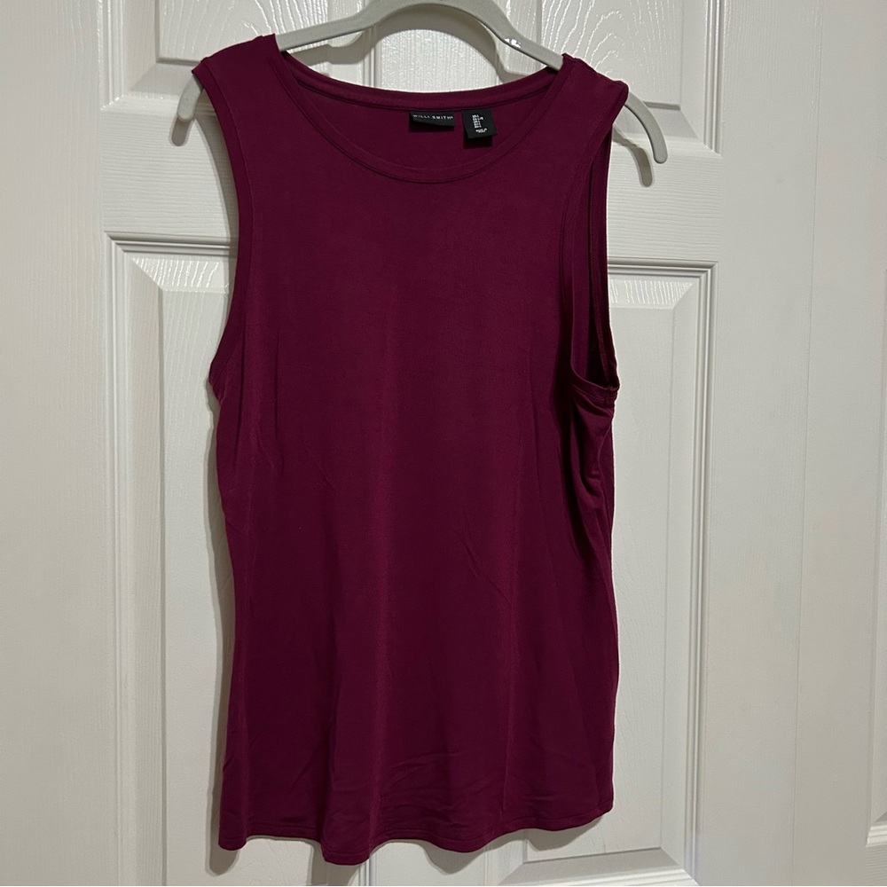 Willi Smith Maroon Sleeveless Top